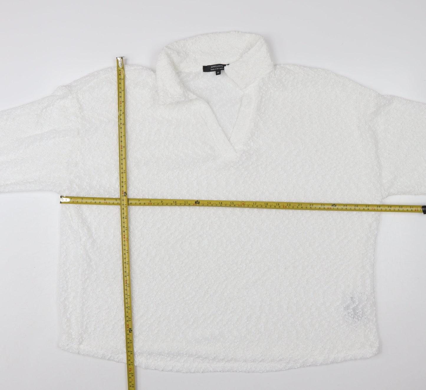 JD Williams Women’s White Collar Fleece Pullover Jumper Size 22