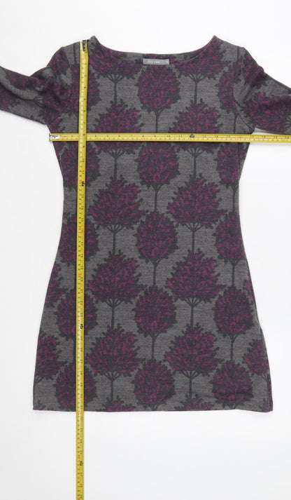 Lily & Me Women’s Grey Tree Print Shift Dress Size 8 Long Sleeve