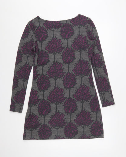 Lily & Me Women’s Grey Tree Print Shift Dress Size 8 Long Sleeve