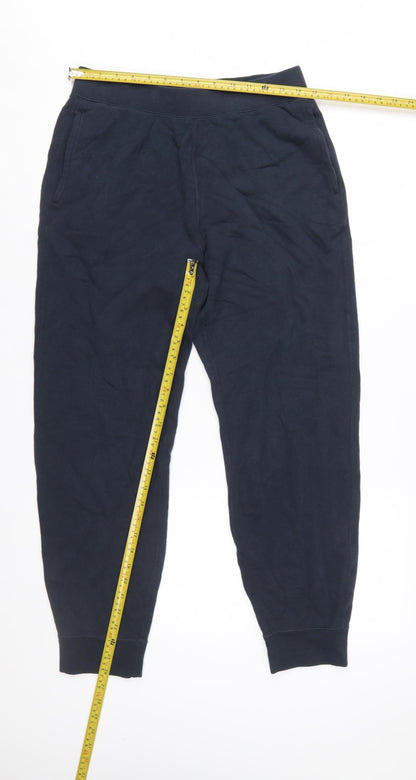 UNIQLO Men's Black Jogger Trousers M Cotton Blend Regular Fit