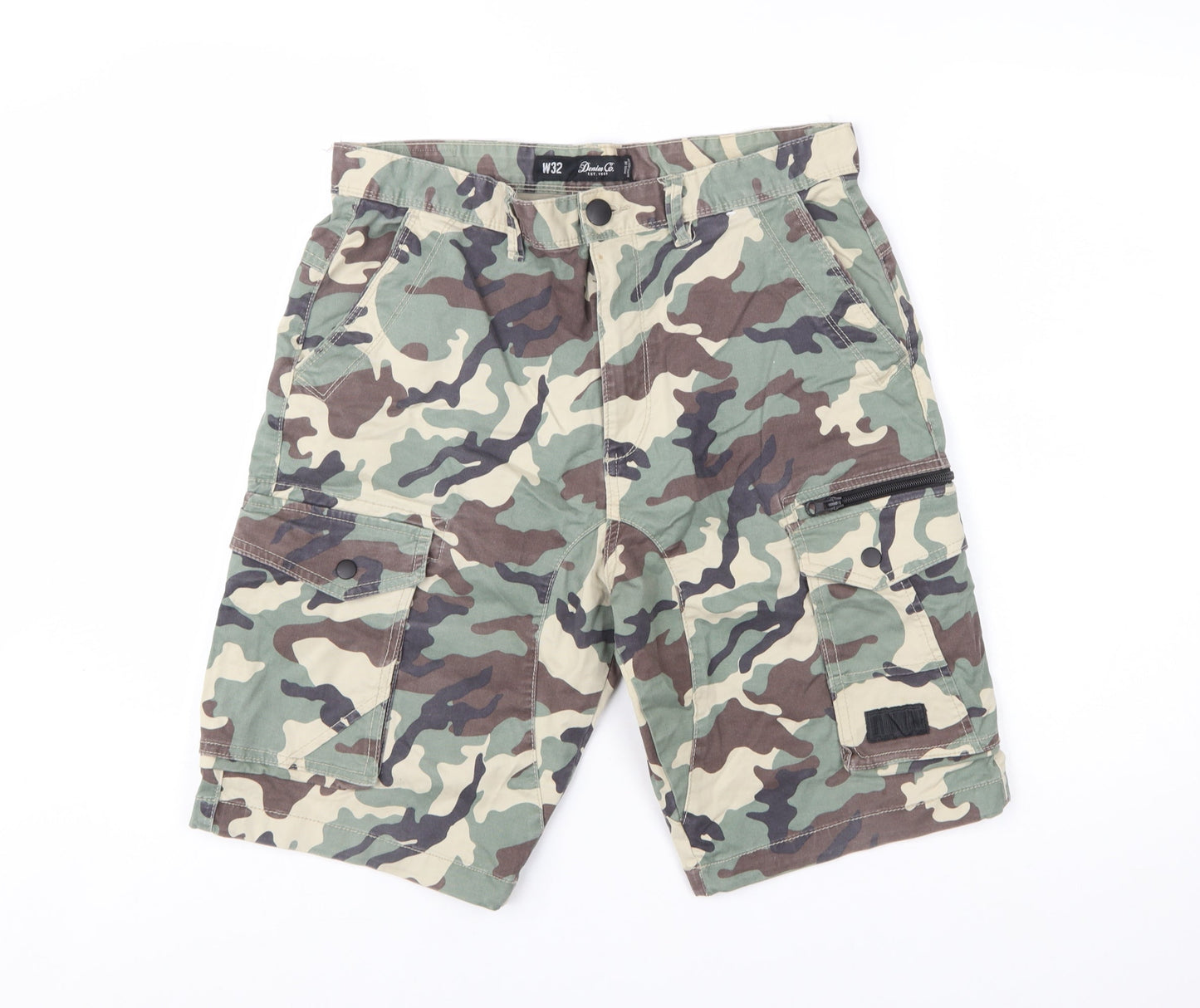 Denim Co. Men's Green Camouflage Cargo Shorts Size M W32