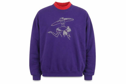 Jerzees Men’s Purple Rhinestone Graphic Pullover Sweatshirt L