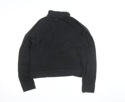 Puma Girls Black Fleece 1/4 Zip Pullover Sweatshirt L Regular Fit