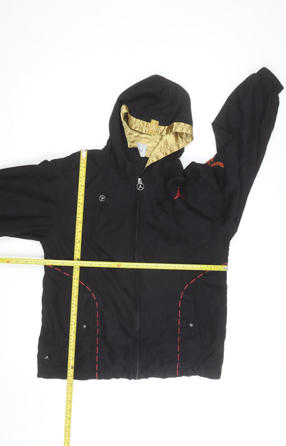 Jordan Men's Black Hooded Windbreaker Jacket M Sports Lined