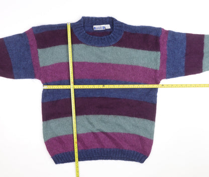 Braun Sport Men's Multicoloured Mohair Blend Striped Pullover Jumper S
