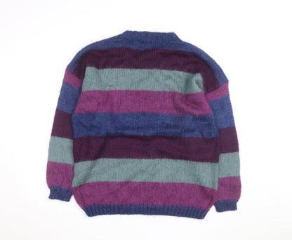 Braun Sport Men's Multicoloured Mohair Blend Striped Pullover Jumper S