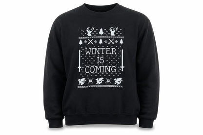 Gildan Mens Black Medium Pullover Sweatshirt Winter Is Coming Graphic