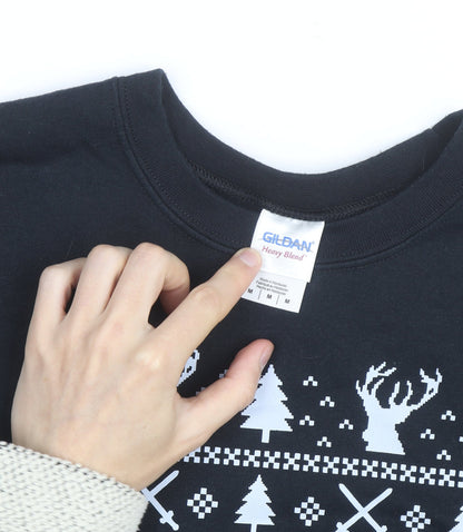 Gildan Mens Black Medium Pullover Sweatshirt Winter Is Coming Graphic