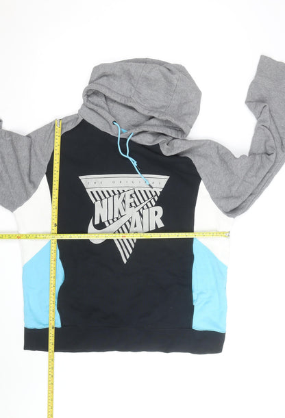 Nike Men's Black Grey XL Pullover Hoodie Graphic Sportswear