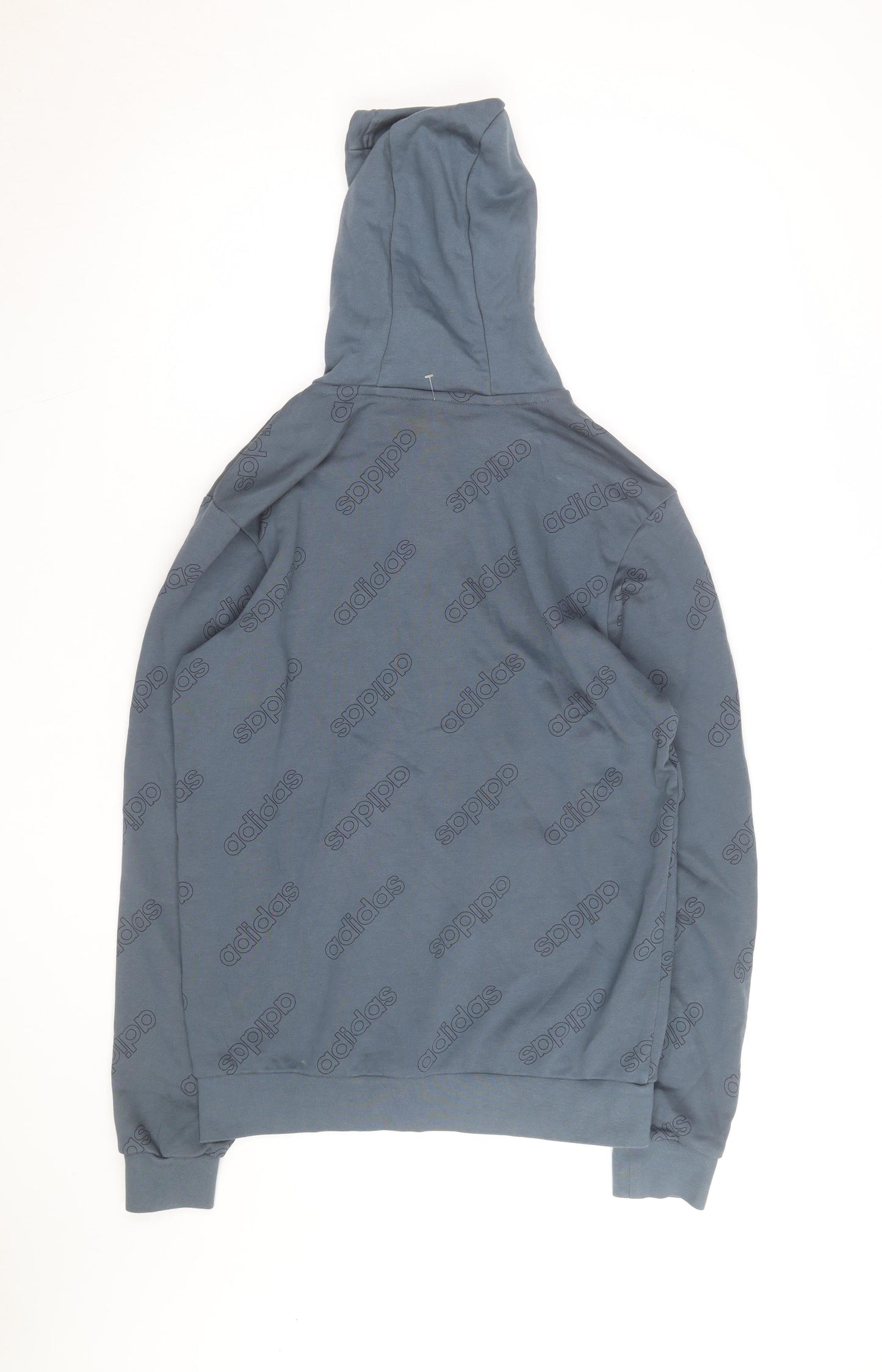 Adidas Men's Blue Pullover Hoodie Size M Graphic Logo Sportswear