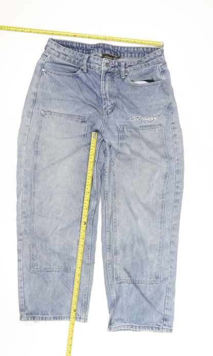 Ed Hardy Men's Blue Embroidered Dragon Denim Jeans 30W 30L Relaxed Fit