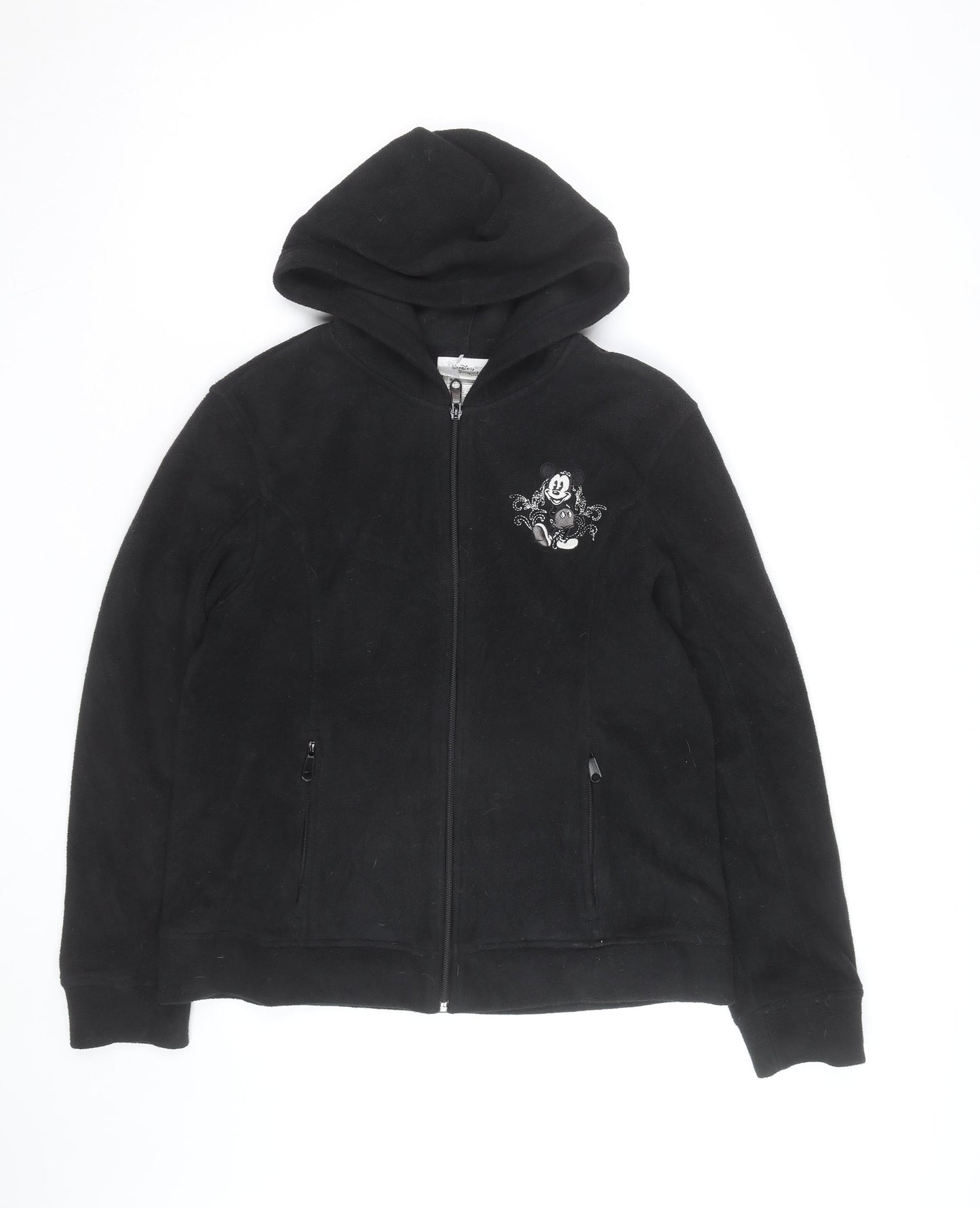 Disney Unisex Black Full Zip Fleece Hoodie M Mickey Mouse