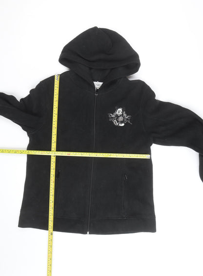 Disney Unisex Black Full Zip Fleece Hoodie M Mickey Mouse