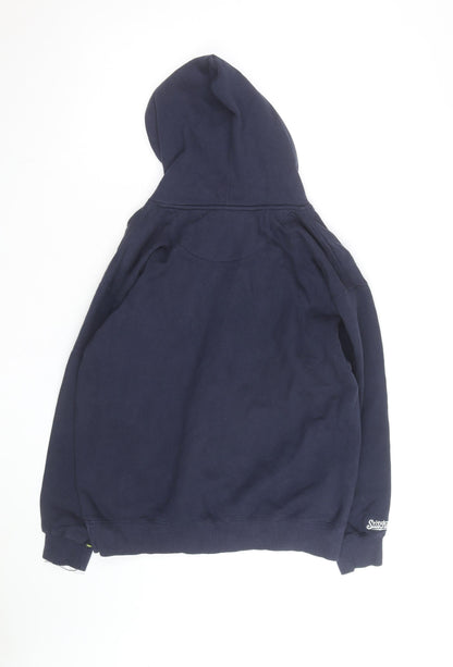 Stitches Mens Blue Pullover Hoodie Medium Embroidered Brewers Logo