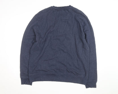 Calvin Klein Jeans Men's Blue Logo Crew Neck Pullover Sweatshirt L