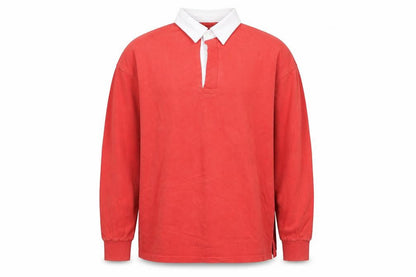Front Row Men's Red Cotton Long Sleeve Rugby Shirt 2XL