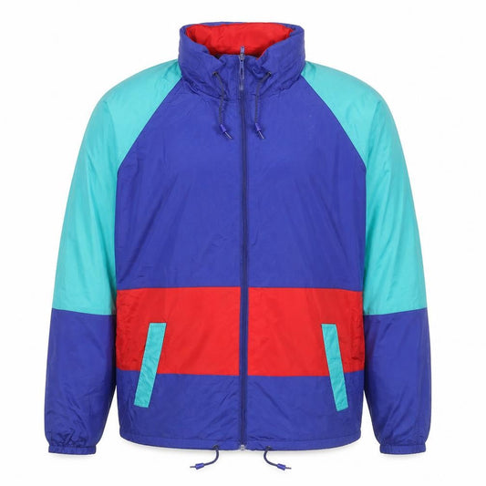 St Bernard Men's Multicoloured M 90s Waterproof Windbreaker Jacket