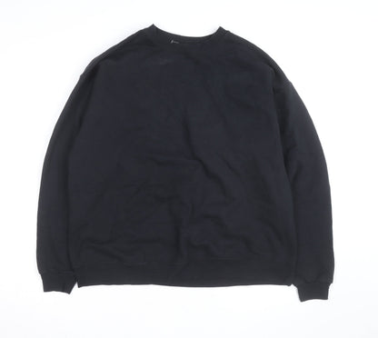 Hanes Mens Black Large Pullover Crew Neck Fleece Sweatshirt