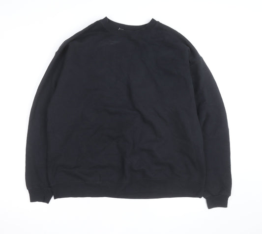 Hanes Mens Black Large Pullover Crew Neck Fleece Sweatshirt
