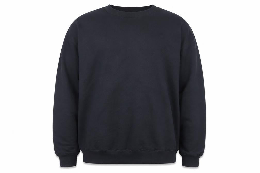 Hanes Mens Black Large Pullover Crew Neck Fleece Sweatshirt