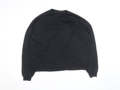 Hanes Mens Black Large Pullover Crew Neck Fleece Sweatshirt