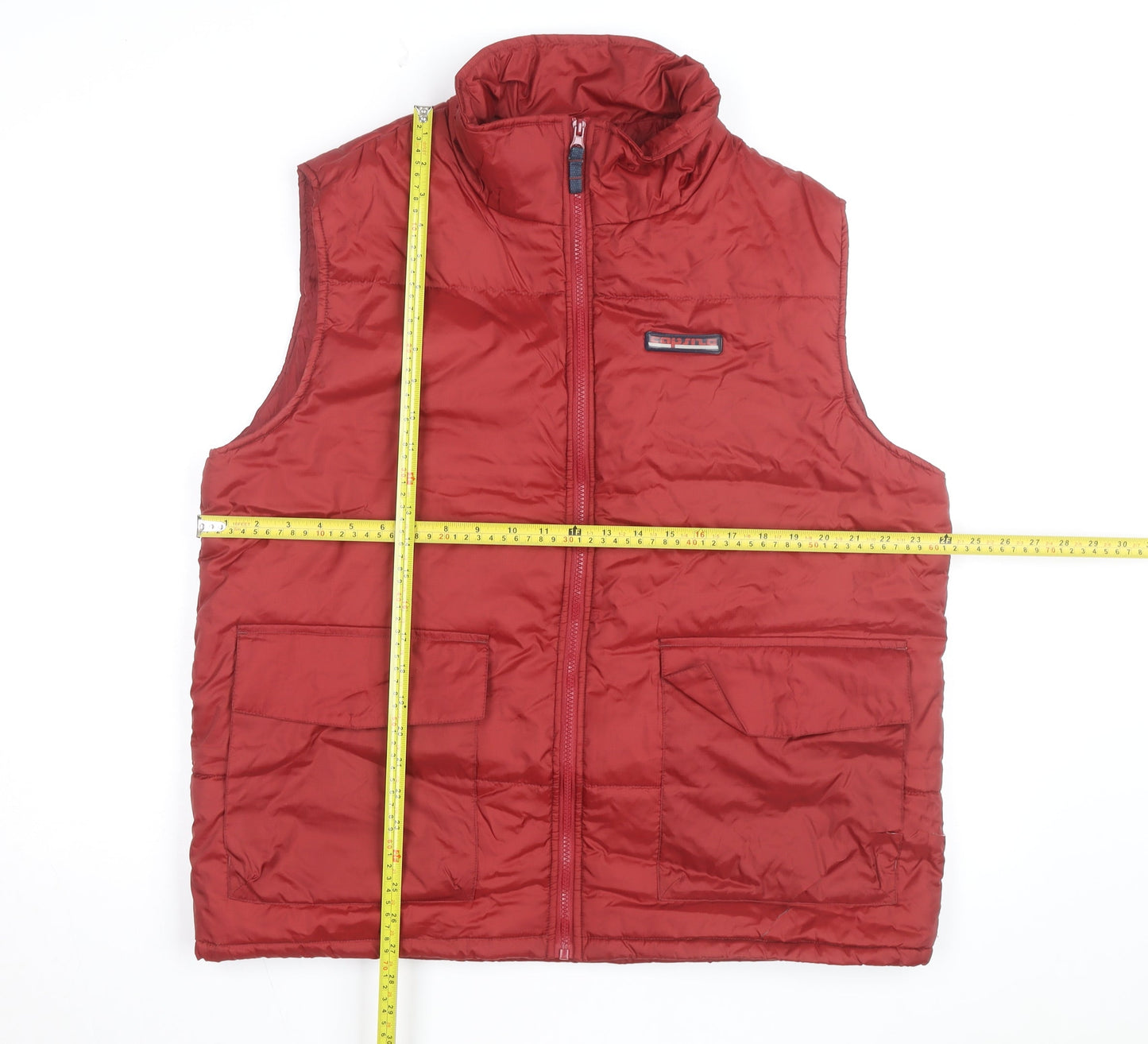 Carsize Men's Red Padded Nylon Bodywarmer Waistcoat Size L