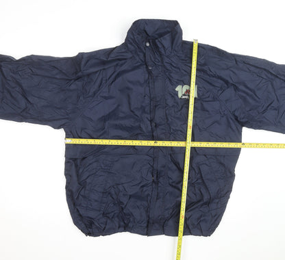 Jeep Men's Blue L Windbreaker Jacket Nylon Lined Outdoor Style
