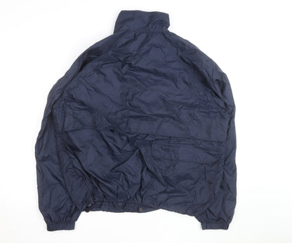 Jeep Men's Blue L Windbreaker Jacket Nylon Lined Outdoor Style