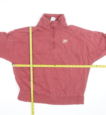 Nike Men's Red 1/4 Zip Mock Neck Oversized Sweatshirt Size S
