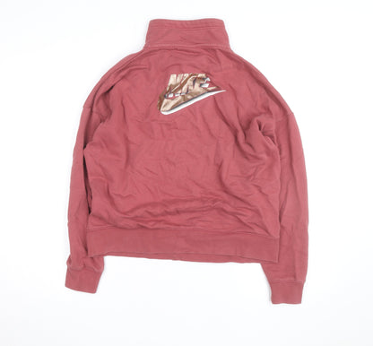 Nike Men's Red 1/4 Zip Mock Neck Oversized Sweatshirt Size S