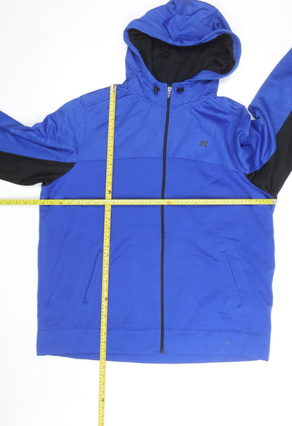 Russell Men's Blue 2XL Full Zip Hooded Sports Hoodie