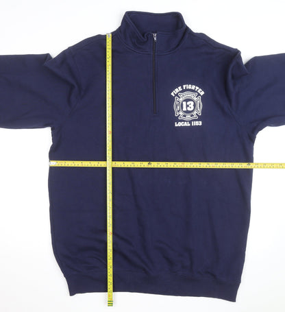 Sport-Tek Men's Blue 1/4 Zip Fire Fighter Fleece Sweatshirt XLT