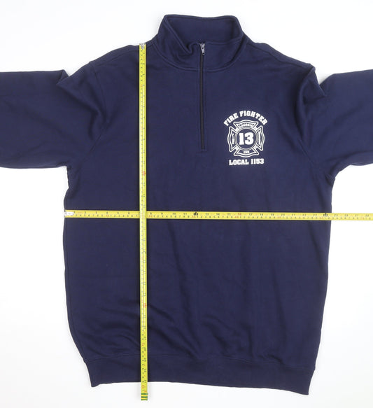 Sport-Tek Men's Blue 1/4 Zip Fire Fighter Fleece Sweatshirt XLT