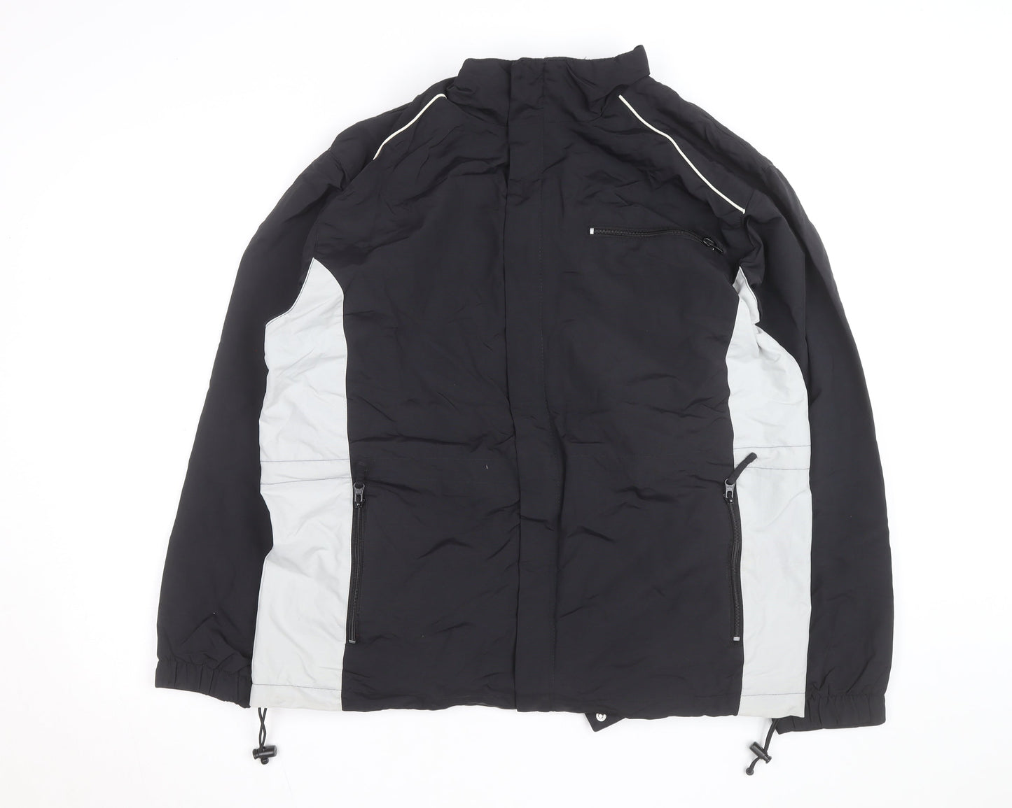 Athletech Men’s Black Grey Medium Waterproof Windbreaker Jacket
