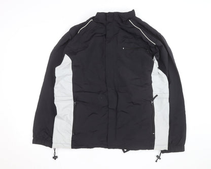 Athletech Men’s Black Grey Medium Waterproof Windbreaker Jacket