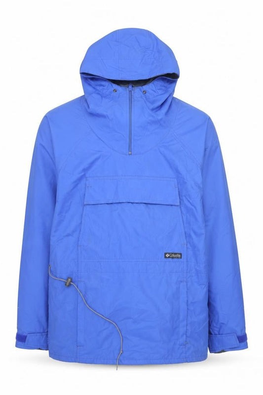 Columbia Men's Blue Nylon Hooded Anorak Jacket Size L Outdoor