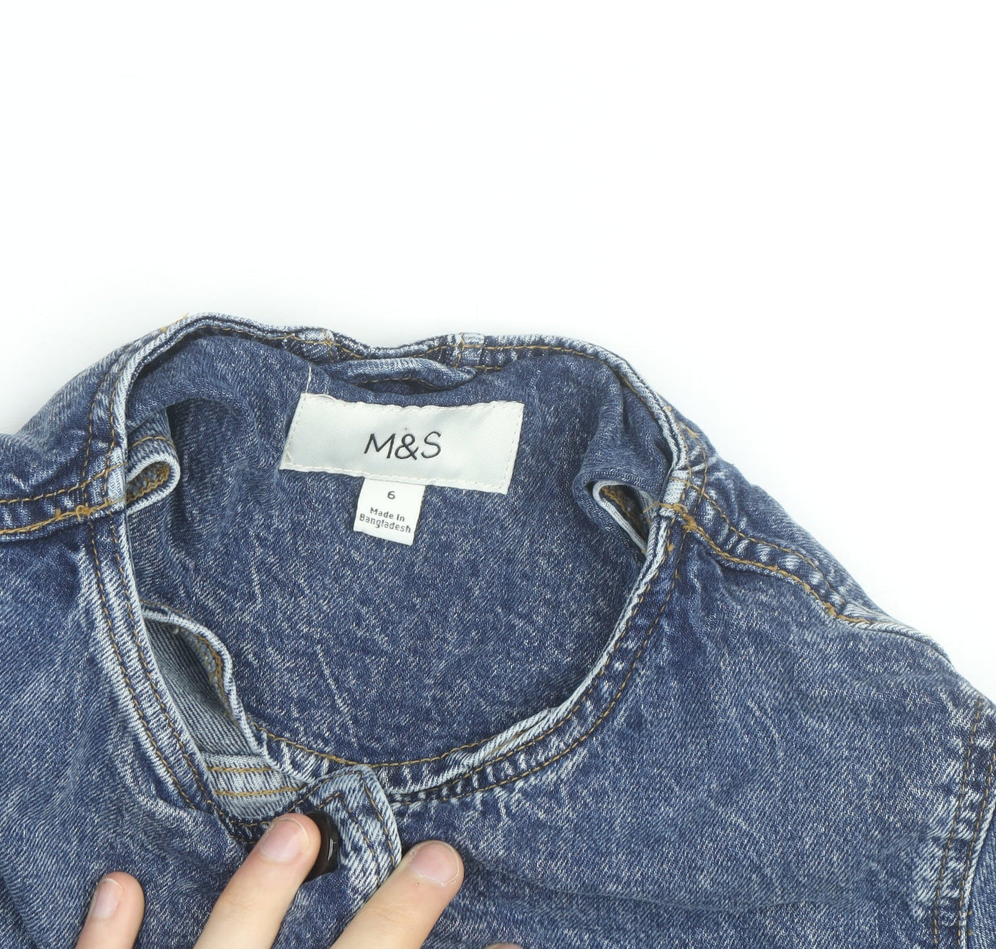 Marks and Spencer Womens Blue Denim Button Jacket Size 6 Casual