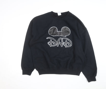 Gildan Men's Black 'Dad' Cartoon Graphic Pullover Sweatshirt XL