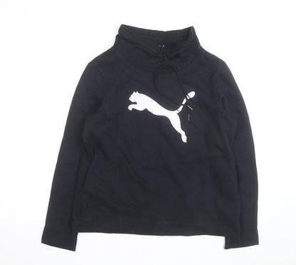 Puma Womens Black Size 14 Pullover Sweatshirt with Logo Design