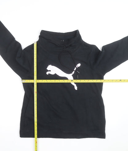 Puma Womens Black Size 14 Pullover Sweatshirt with Logo Design