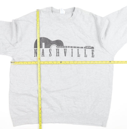 Port & Company Men's Grey XL Nashville Music Graphic Pullover Sweatshirt