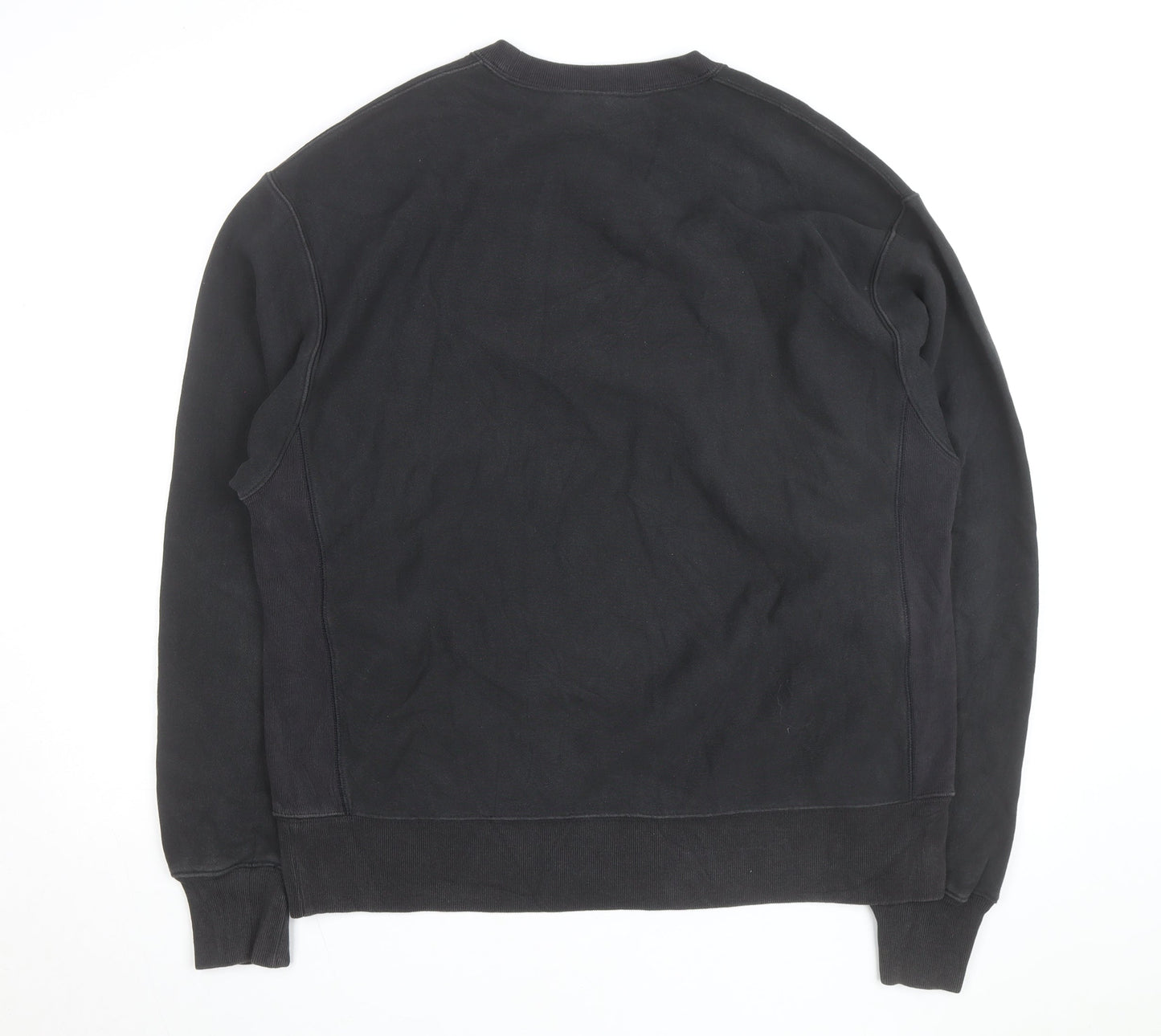 Champion Men's Black Reverse Weave Sweatshirt L Crew Neck Pullover