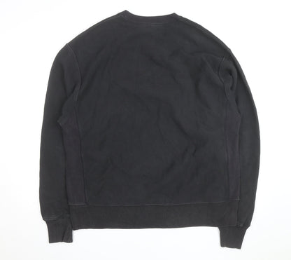 Champion Men's Black Reverse Weave Sweatshirt L Crew Neck Pullover