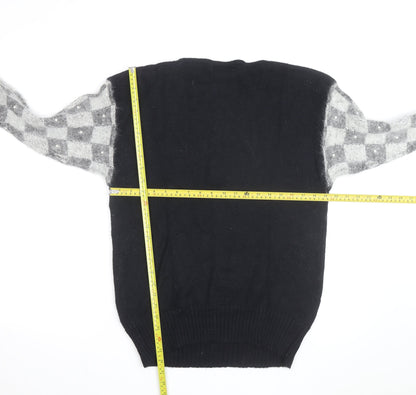 Kroshetta Womens Black Angora Blend Knit Pullover Jumper M