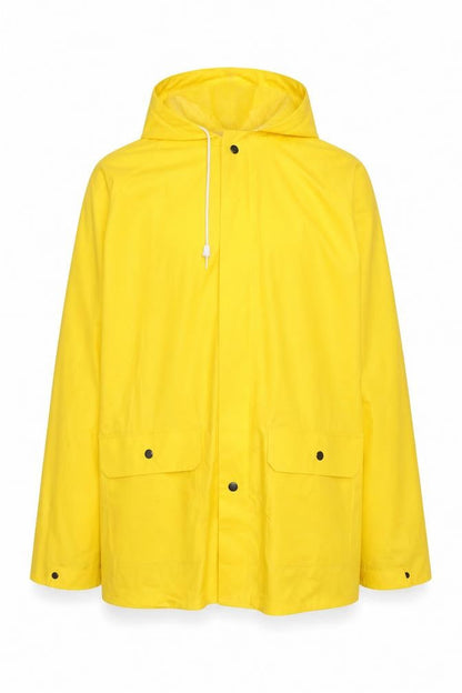 River City Men’s Yellow XL Waterproof Rain Coat Jacket Hooded Workwear