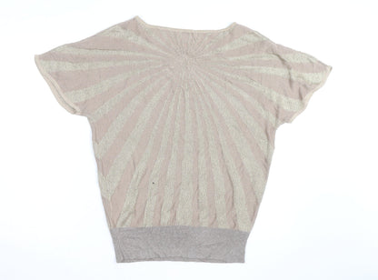 Jaclyn Smith Women’s Beige Knit Short Sleeve Blouse Size L