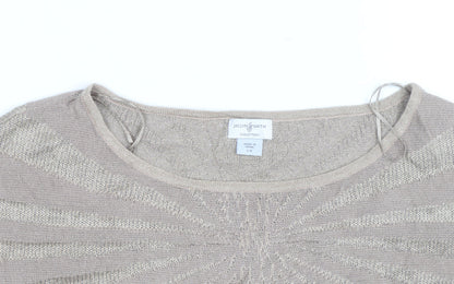 Jaclyn Smith Women’s Beige Knit Short Sleeve Blouse Size L