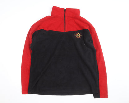EXP Clothing Men's Red Black Fleece Pullover Sweatshirt Size L