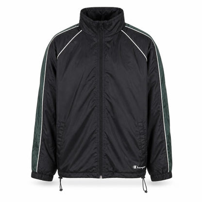 Champion Men's Black Windbreaker Jacket L Lightweight Full Zip
