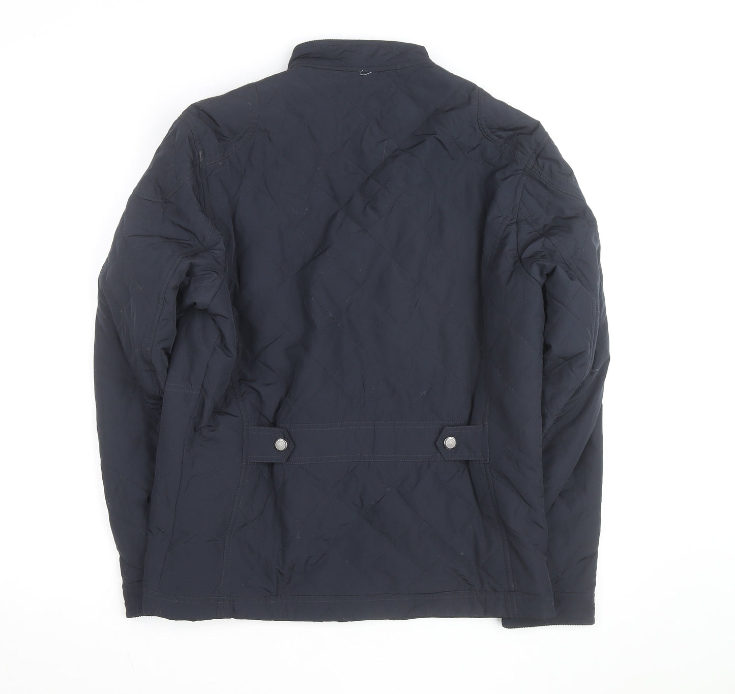 London Fog Men's Blue Quilted Mid-Length Jacket Size S